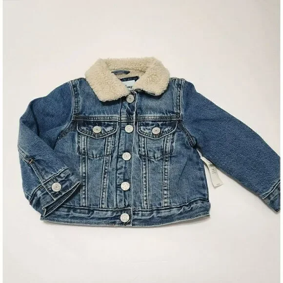 babyGap - 2T - Disney Minnie Mouse Sherpa Lined Denim Icon Jacket - Picture 4 of 9